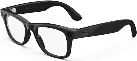 Ray-Ban Meta - Wayfarer glasses with Meta AI, Audio, Photo, Video Compatibility - Clear Lenses - Shiny Black