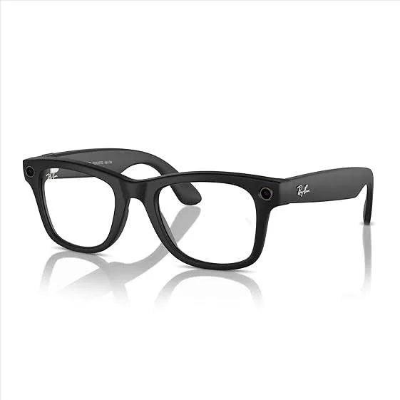 Ray-Ban Meta - Wayfarer glasses with Meta AI, Audio, Photo, Video Compatibility - Clear Lenses - Shiny Black