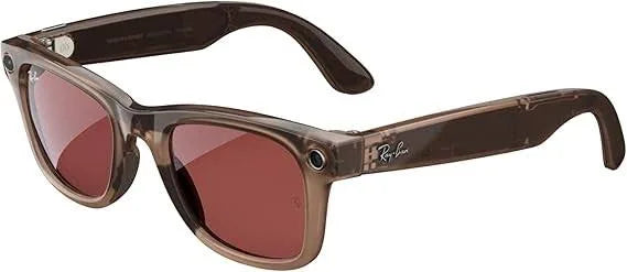 Ray-Ban Meta - Wayfarer glasses with Meta AI, Audio, Photo, Video Compatibility - Clear Lenses - Shiny Black